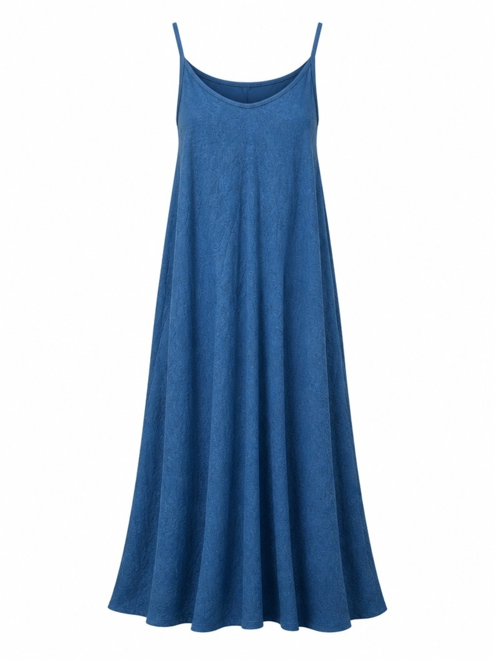 Blue Spaghetti Strap Swing Maxi Dress